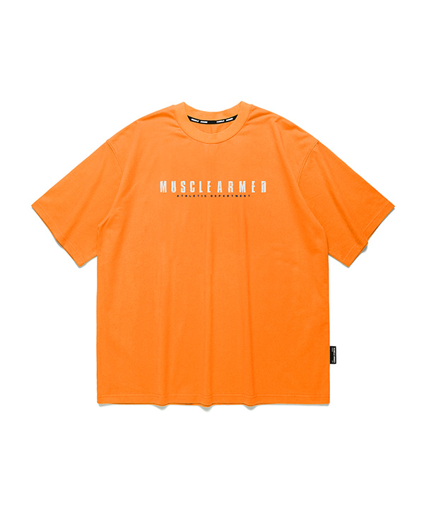[MAN]크랙 레터링 오버핏 티셔츠 [오렌지]