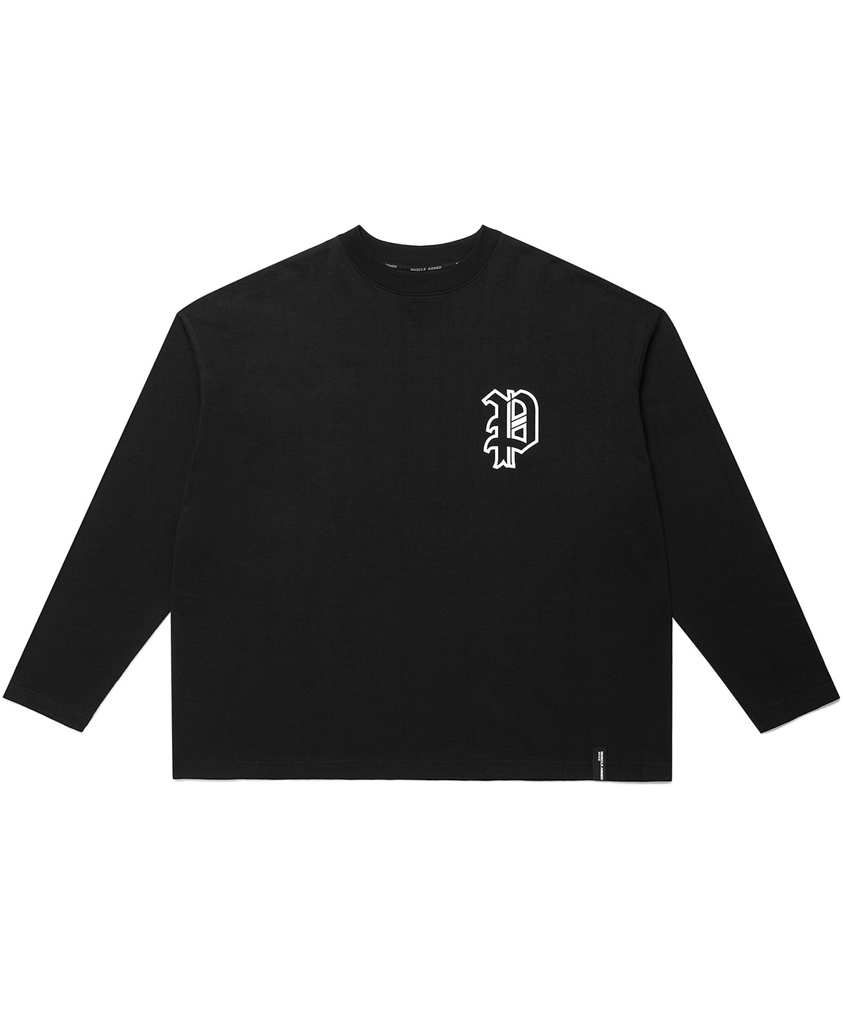 [PLAYBOY] BLACKLETTER P 오버핏 롱슬리브 티셔츠 [블랙]