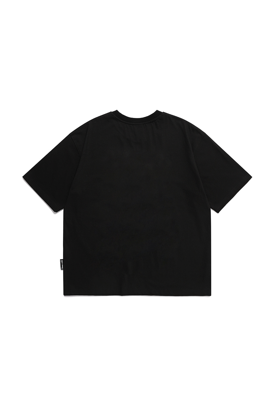 카모 세미오버핏 티셔츠 [블랙]