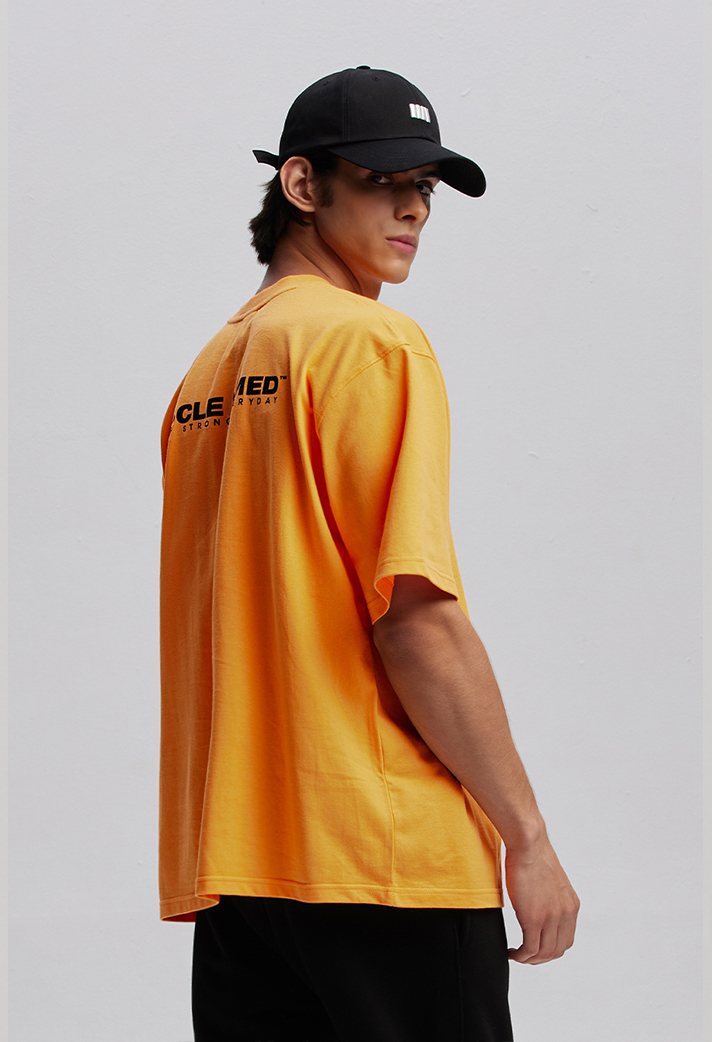 [MAN]시그니처 세미오버핏 티셔츠 [오렌지]