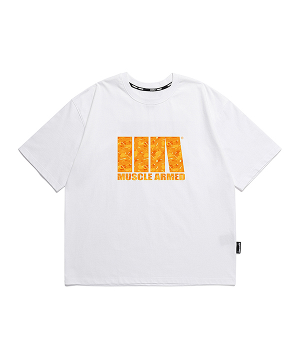 [MAN]카모 세미오버핏 티셔츠 [화이트]