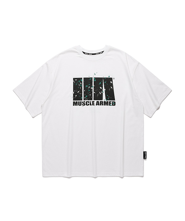 [MAN]스플래쉬 오버핏 티셔츠 [화이트]